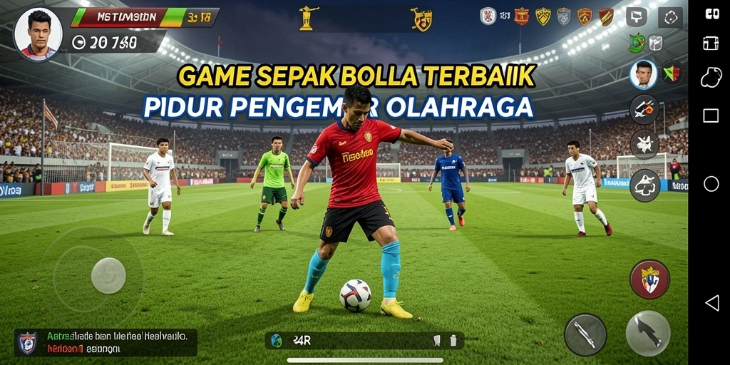 Gameplay mendebarkan di 34R dengan aksi sepak bola nyata.