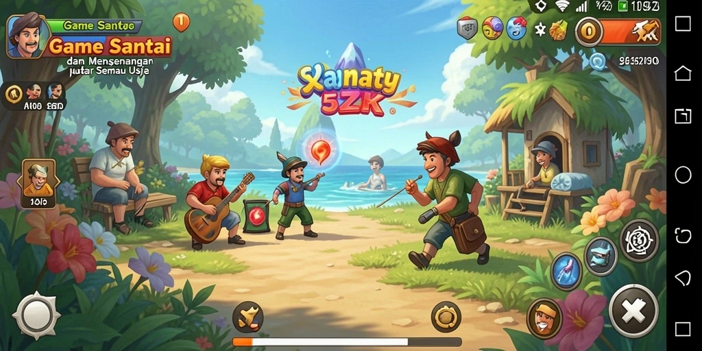 Tangkapan layar dari gameplay menarik 5ZK yang penuh warna.