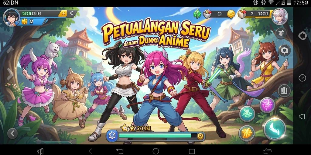 Tangkapan layar menunjukan aksi seru dalam game Anime 62IDN.