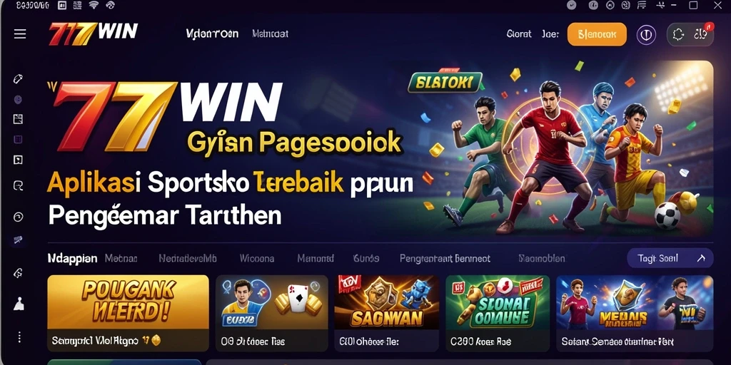 Screenshot utama 777WIN menampilkan antarmuka pengguna yang menarik dan informatif.