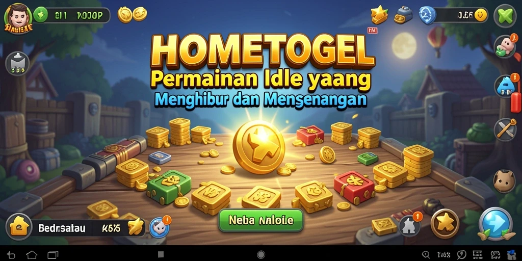 Screenshot gameplay HOMETOGEL yang menunjukkan momen santai saat bermain Idle.