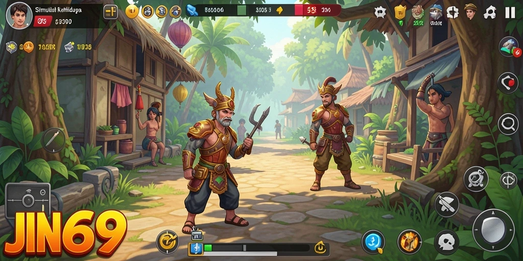 Tangkapan layar JIN69 menampilkan gameplay seru dalam simulasi kehidupan.