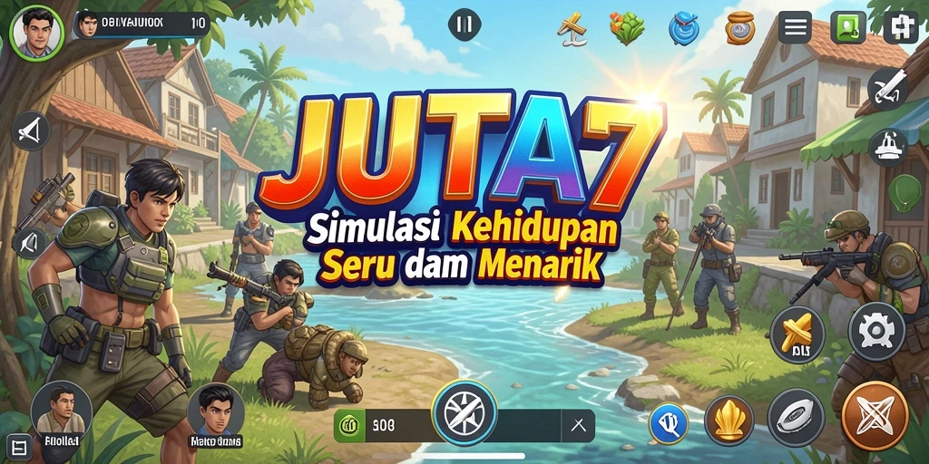 Tampilan gameplay menarik di JUTA7 dengan karakter interaktif.