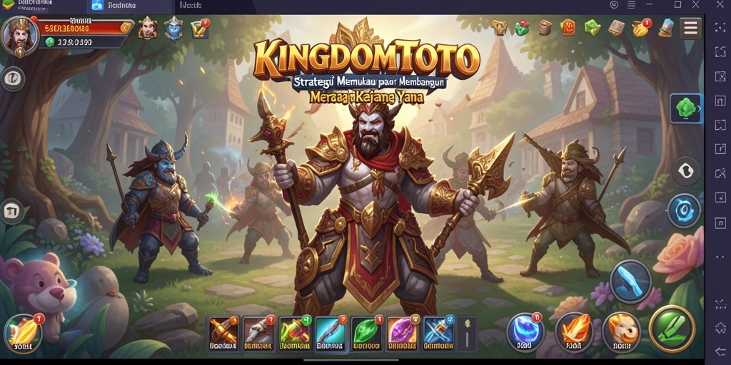 Tangkapan layar KINGDOMTOTO menampilkan aksi pertempuran strategi yang intens.