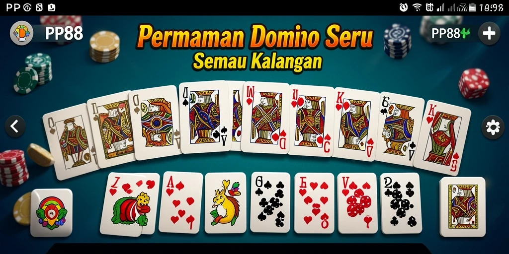 Screenshot utama PP88 menampilkan gameplay seru permainan Domino.