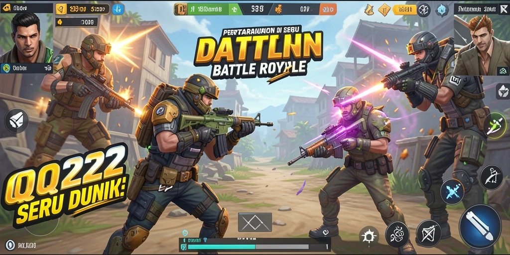 Gameplay seru QQ222 dalam aksi Battle Royale.