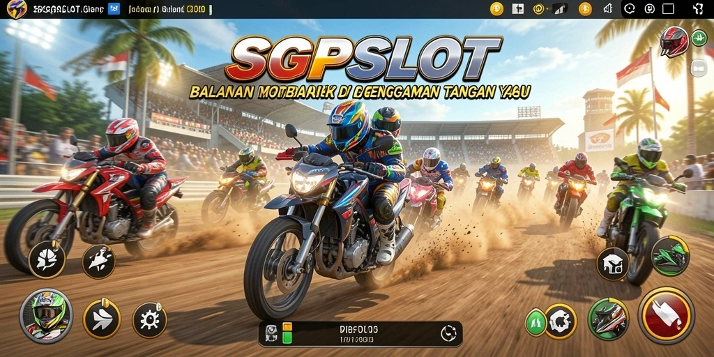 Tampilan gameplay menegangkan dari balapan motor di SGPSLOT.