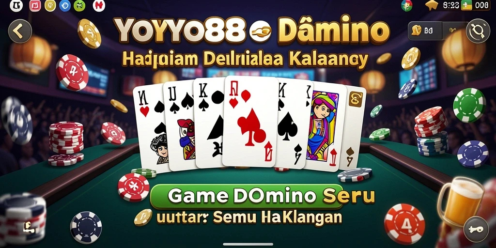 Screenshot gameplay seru dari YOYO88 yang menunjukkan aksi domino.
